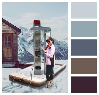 Phone Booth In The Snow Image Manipulation Assembly Image
